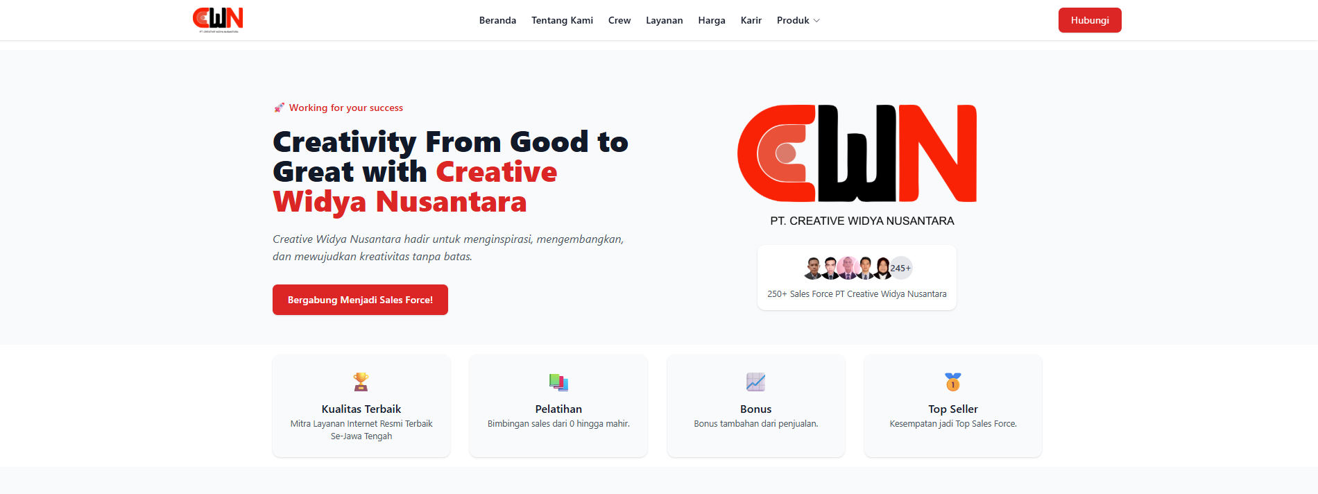 Website ERP PT Creative Widya Nusantara